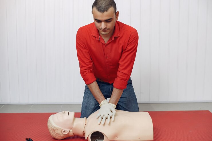 Demo of CPR given to dummy with Cardiac arrest